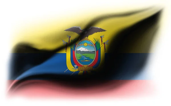 Białe Tło Podartą Flagą Ekwadoru Ilustracja — Zdjęcie stockowe