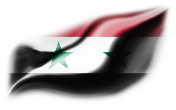 Білий Фон Розірваним Прапором Сирії Ілюстрація — стокове фото