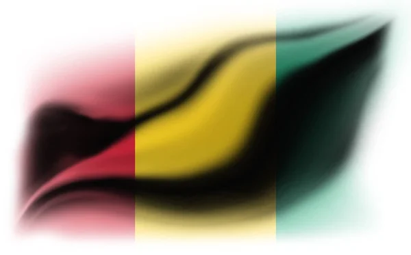 Fehér Háttér Szakadt Guinea Zászló Illusztráció — Stock Fotó