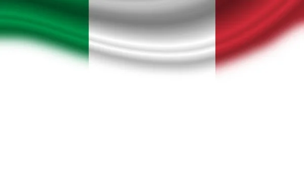 在白色背景下飘扬的意大利国旗 3D说明 — 图库照片