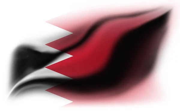 Fondo Blanco Con Bandera Bahréin Rota Ilustración — Foto de Stock