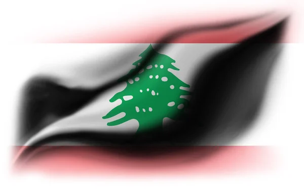 Vit Bakgrund Med Sönderriven Libanon Flagga Illustration — Stockfoto