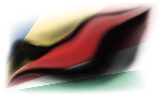 Fondo Bianco Con Bandiera Strappata Seychelles Illustrazione — Foto Stock