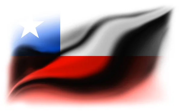 Fondo Blanco Con Bandera Chile Rota Ilustración —  Fotos de Stock