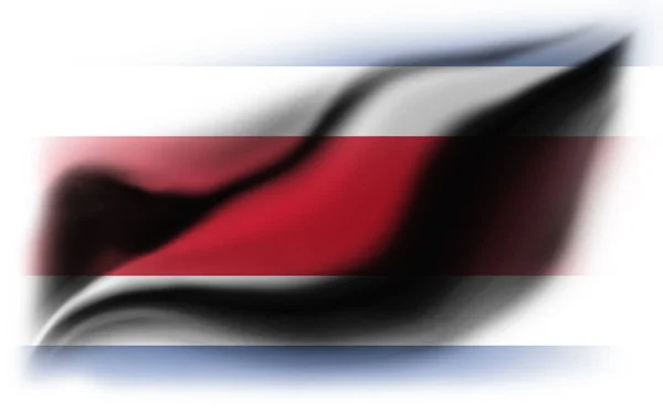 Weißer Hintergrund Mit Zerrissener Flagge Costa Ricas Illustration — Stockfoto