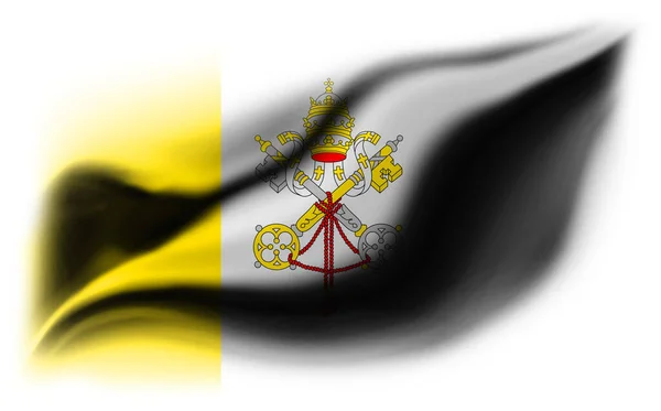 Vatikan Bayrağı Yırtılmış Beyaz Bir Zemin Illüstrasyon — Stok fotoğraf