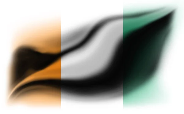 Vit Bakgrund Med Sönderriven Elfenbenskusten Flagga Illustration — Stockfoto