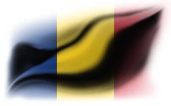 被撕破罗马尼亚国旗的白色背景 3D说明 — 图库照片