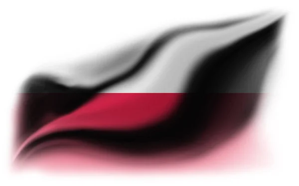 Witte Achtergrond Met Gescheurde Poolse Vlag Illustratie — Stockfoto