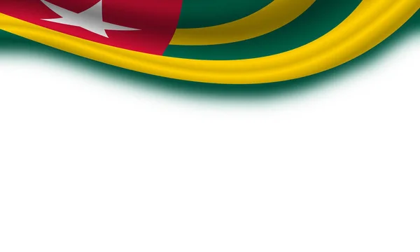 Bandeira Ondulada Togo Fundo Branco Horizontal Ilustração — Fotografia de Stock