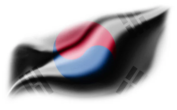 Fondo Bianco Con Bandiera Lacerata Della Corea Del Sud Illustrazione — Foto Stock