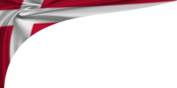 Weißer Hintergrund Mit Der Flagge Dänemarks Illustration — Stockfoto
