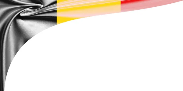 Fondo Bianco Con Bandiera Del Belgio Illustrazione — Foto Stock