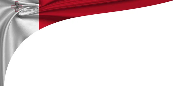 Weißer Hintergrund Mit Flagge Von Malta Illustration — Stockfoto