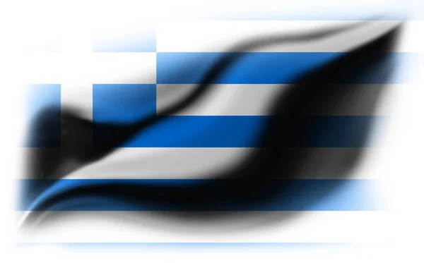 Sfondo Bianco Con Bandiera Greca Strappata Illustrazione — Foto Stock