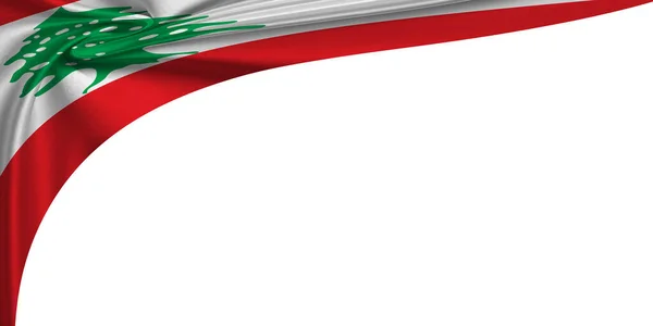 Fundo Branco Com Bandeira Líbano Ilustração — Fotografia de Stock