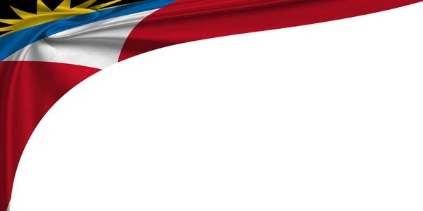 白色背景 有安提瓜和巴布达国旗 3D说明 — 图库照片