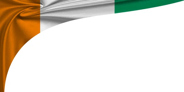 Vit Bakgrund Med Flagga Elfenbenskusten Illustration — Stockfoto