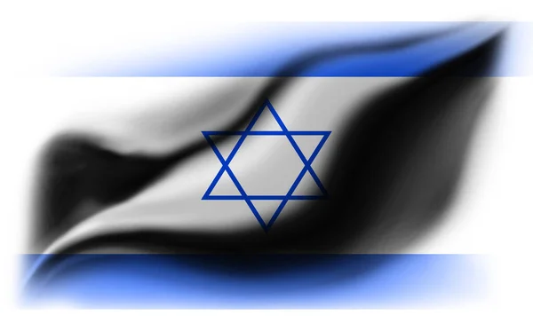 Fehér Háttér Szakadt Izrael Zászló Illusztráció — Stock Fotó