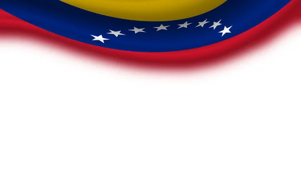 Bandera Ondulada Venezuela Sobre Fondo Blanco Horizontal Ilustración — Foto de Stock