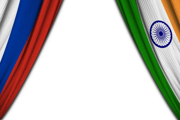 ธงของร สเซ ยและอ นเด นหล ขาว ภาพ — ภาพถ่ายสต็อก
