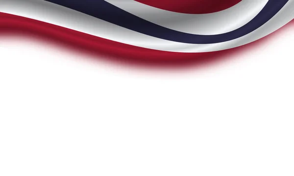 Bandera Ondulada Tailandia Sobre Fondo Blanco Horizontal Ilustración — Foto de Stock