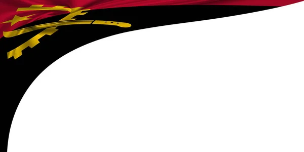 Vit Bakgrund Med Flagga Angola Illustration — Stockfoto