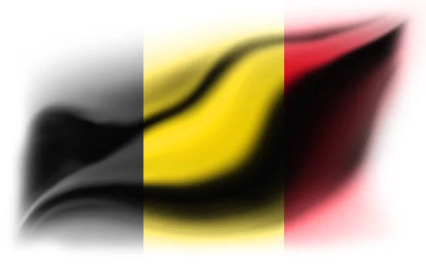 Fondo Blanco Con Bandera Bélgica Rota Ilustración —  Fotos de Stock