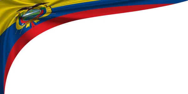 Bílé Pozadí Vlajkou Ekvádoru Ilustrace — Stock fotografie