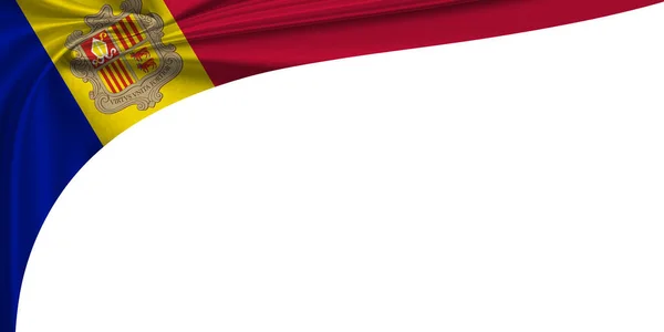 Vit Bakgrund Med Flagga Andorra Illustration — Stockfoto