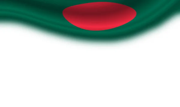 Yatay Beyaz Arka Planda Dalgalı Bangladeş Bayrağı Illüstrasyon — Stok fotoğraf
