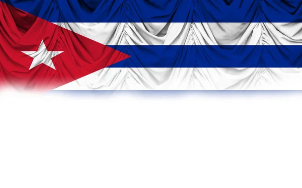 Білий Фон Кубинським Прапором Градієнтному Драпіруванні Ілюстрація — стокове фото