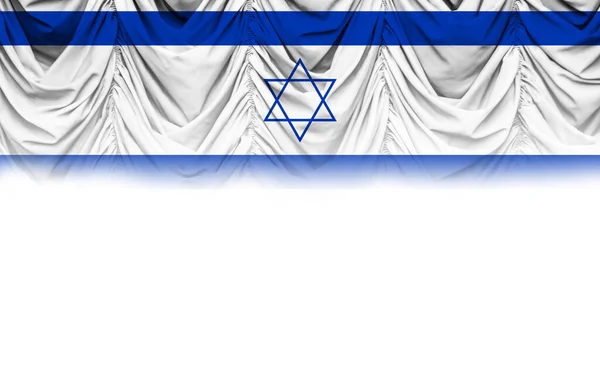 Witte Achtergrond Met Israel Vlag Gradiënt Draperieën Illustratie — Stockfoto