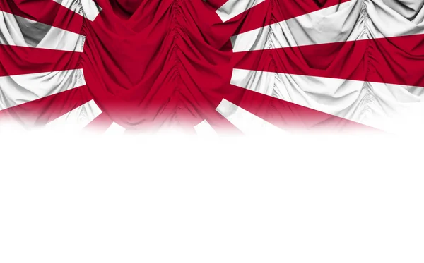 グラデーション状のドレープに日本海軍の旗が描かれた白い背景 3Dイラスト — ストック写真
