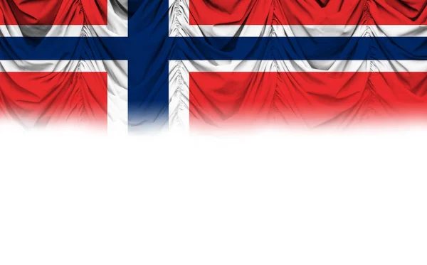 Białe Tło Flagą Norwegii Gradientowej Draperii Ilustracja — Zdjęcie stockowe
