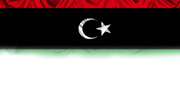 Weißer Hintergrund Mit Libyscher Flagge Auf Gefälletuch Illustration — Stockfoto