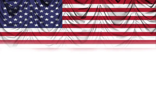 Λευκό Φόντο Σημαία Των Ηνωμένων Πολιτειών Της Αμερικής Κλίση Drapery — Φωτογραφία Αρχείου