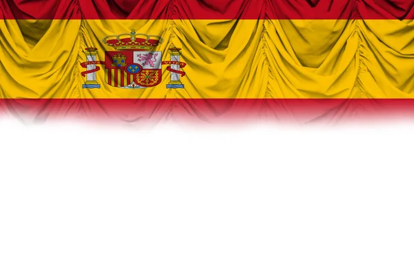 Bílé Pozadí Vlajkou Španělska Gradient Drapery Ilustrace — Stock fotografie