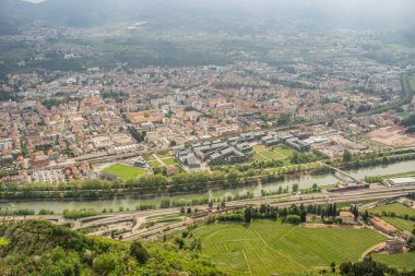 Trento şehri Trentino Alto Adige, İtalya 'da hava manzarası