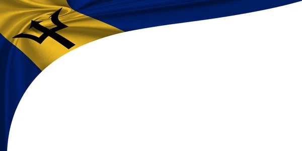 Hvit Bakgrunn Med Virvlende Flagg Fra Barbados Illustrasjon – stockfoto