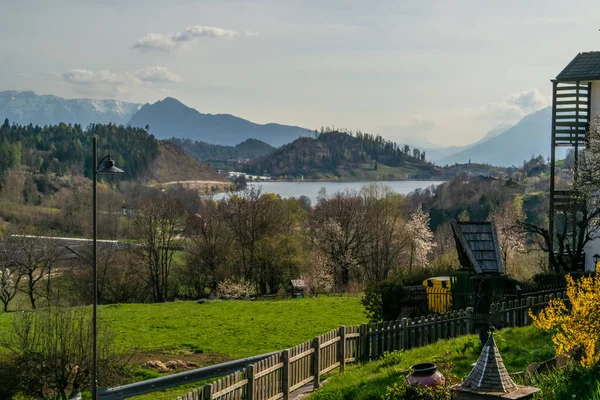 Vista Desde Baselga Pine Sobre Lago Serraia Trentino Alto Adigio —  Fotos de Stock