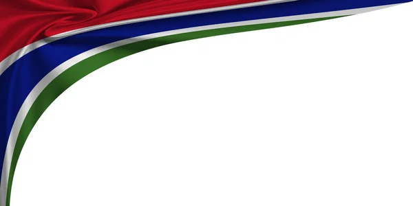 ガンビアの旗が旋回する白い背景 3Dイラスト — ストック写真