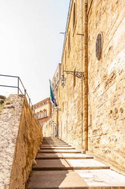 Palermo, Sicilya, İtalya Kraliyet Sarayı 'nın merdiven manzarası