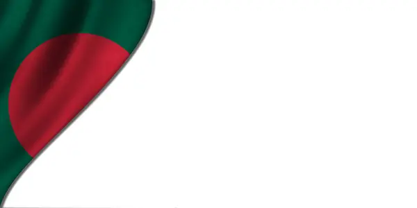 白色背景 左边是孟加拉国国旗 3D插图 — 图库照片