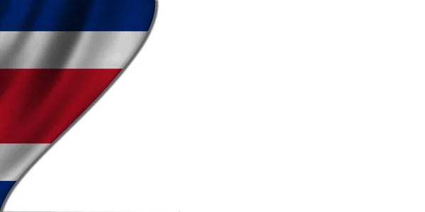 左側のコスタリカ国旗の白い背景 3Dイラスト — ストック写真