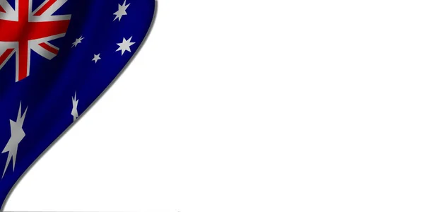 Vit Bakgrund Med Australien Flagga Till Vänster Illustration — Stockfoto