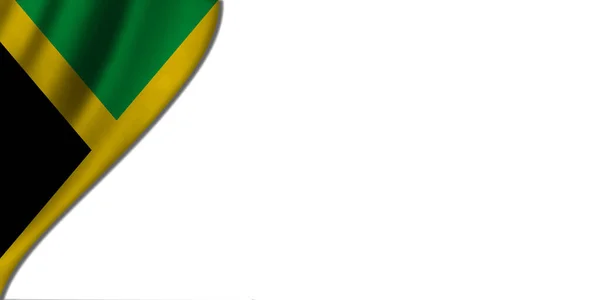 Białe Tło Flagą Jamajki Lewej Ilustracja — Zdjęcie stockowe
