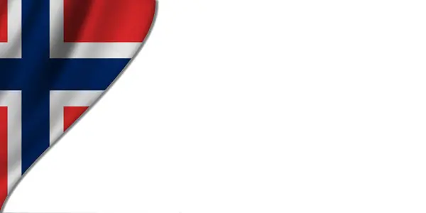 Λευκό Φόντο Σημαία Νορβηγίας Στα Αριστερά Απεικόνιση — Φωτογραφία Αρχείου