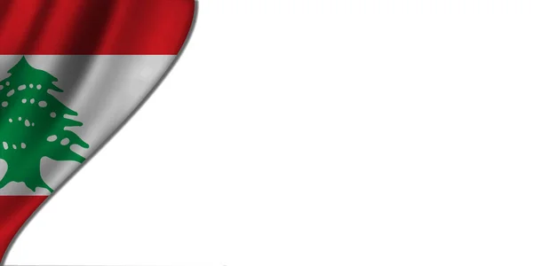 左のレバノン国旗の白い背景 3Dイラスト — ストック写真