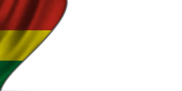 左側のボリビア国旗の白い背景 3Dイラスト — ストック写真
